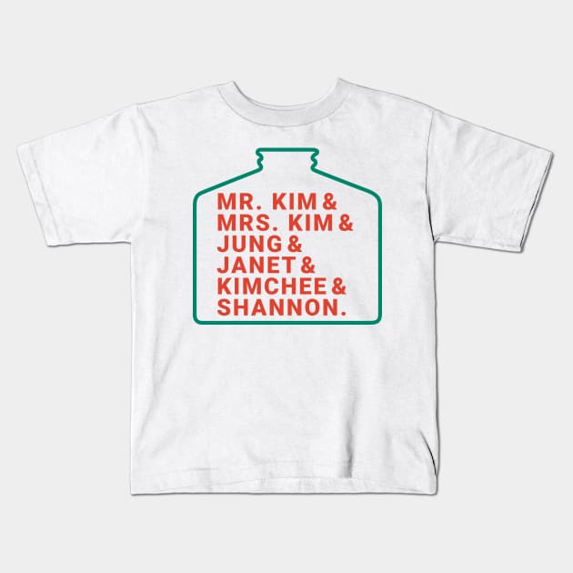Kim's Convenience Character Name Kids T-Shirt by JamexAlisa